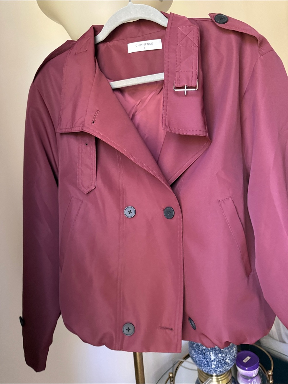 Commense Burnt burgundy Bomber Jacket with Elastic Hem fit m